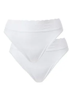 Calida Iconics Jazzpant, 2er-Pack Weiss