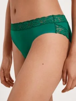 Calida Natural Comfort Lace Slip, Regular Cut Nevada Green