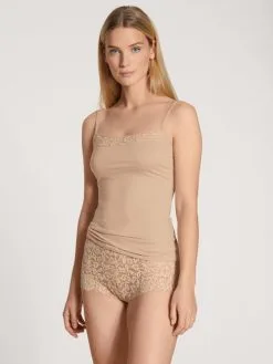 Calida Natural Comfort Lace Spaghetti-Top Rose Teint 9 Calida Natural Comfort Lace Spaghetti-Top Rose Teint -Unterwäsche Verkäufe Calida Natural Comfort Lace Spaghetti Top rosa 10156 160 2
