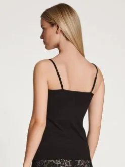 Calida Natural Comfort Lace Spaghetti-Top Schwarz -Unterwäsche Verkäufe Calida Natural Comfort Lace Spaghetti Top schwarz 10156 992