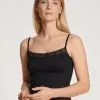 Calida Natural Comfort Lace Spaghetti-Top Schwarz