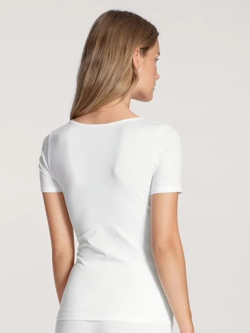 Calida Natural Comfort T-Shirt, Rundhals Weiss 4 Calida Natural Comfort T-Shirt, Rundhals Weiss – Bild 2