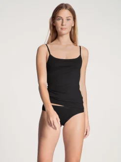 Calida Natural Comfort Spaghetti-Top Schwarz -Unterwäsche Verkäufe Calida Natural Comfort Spaghetti Top Traeger verstellbar schwarz 11075 992 2