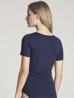 Calida Natural Comfort T-Shirt, Rundhals Dark Blue 7 Calida Natural Comfort T-Shirt, Rundhals Dark Blue -Unterwäsche Verkäufe Calida Natural Comfort T Shirt Rundhals blau 14075 449 1