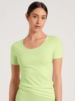 Calida Natural Comfort T-Shirt, Rundhals Light Pistache -Unterwäsche Verkäufe Calida Natural Comfort T Shirt Rundhals gruen 14075 670 1