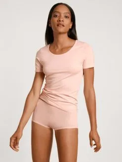 Calida Natural Comfort T-Shirt, Rundhals Pearl Blush -Unterwäsche Verkäufe Calida Natural Comfort T Shirt Rundhals rosa 14075 072 3