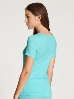 Calida Natural Comfort T-Shirt, Rundhals Turquoise Stone -Unterwäsche Verkäufe Calida Natural Comfort T Shirt Rundhals tuerkis 14075 563 1