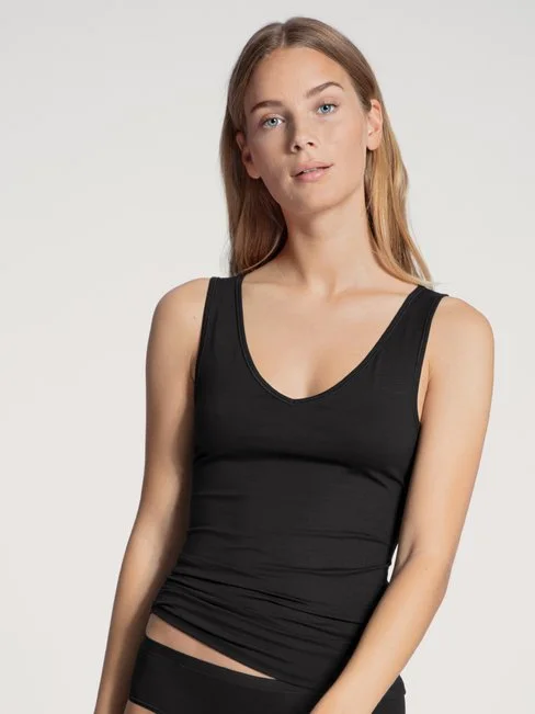 Calida Natural Comfort Tank-Top, V-Neck Schwarz 3 Calida Natural Comfort Tank-Top, V-Neck Schwarz