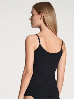 Calida Natural Joy Spaghetti-Top Dark Lapis Blue -Unterwäsche Verkäufe Calida Natural Joy Spaghetti Top Traeger verstellbar blau 10555 339 1