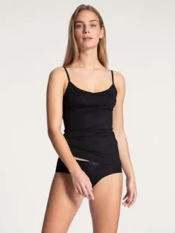 Calida Natural Joy Spaghetti-Top Schwarz -Unterwäsche Verkäufe Calida Natural Joy Spaghetti Top schwarz 10555 992 2