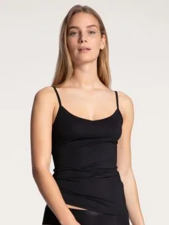 Calida Natural Joy Spaghetti-Top Schwarz