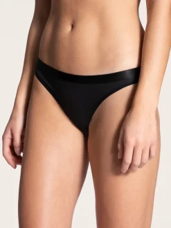 Calida Natural Joy String, Low Cut Schwarz