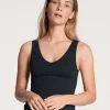 Calida Natural Joy Tank-Top, V-Neck Dark Lapis Blue