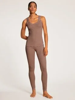 Calida Richesse Lace Top Ohne Arm, Wolle & Seide Truffle Brown -Unterwäsche Verkäufe Calida Richesse Lace Top ohne Arm aus Wolle Seide braun 12990 078 2