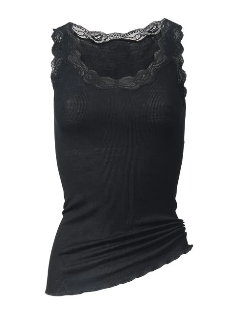 Calida Richesse Lace Top Ohne Arm, Wolle & Seide WS Schwarz 7 Calida Richesse Lace Top Ohne Arm, Wolle & Seide WS Schwarz – Bild 5