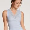 Calida Silky Wool Glam Tank-Top Arctic Ice -Unterwäsche Verkäufe Calida Silky Wool Glam Tank Top blau 12059 521