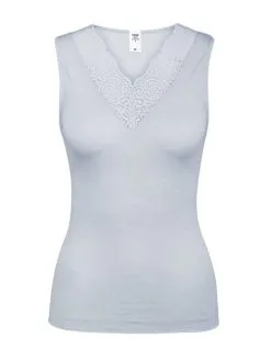 Calida Silky Wool Glam Tank-Top Arctic Ice -Unterwäsche Verkäufe Calida Silky Wool Glam Tank Top blau 12059 521 5