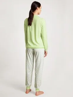 Calida Spring Nights Bündchen-Pyjama Light Pistache -Unterwäsche Verkäufe Calida Spring Nights Buendchen Pyjama gruen 40596 670 1