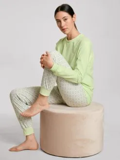 Calida Spring Nights Bündchen-Pyjama Light Pistache -Unterwäsche Verkäufe Calida Spring Nights Buendchen Pyjama gruen 40596 670 2