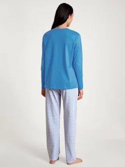 Calida Spring Nights Pyjama, Lang Azurit Blue -Unterwäsche Verkäufe Calida Spring Nights Pyjama lang blau 40396 474 2