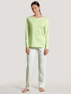 Calida Spring Nights Pyjama, Lang Light Pistache -Unterwäsche Verkäufe Calida Spring Nights Pyjama lang gruen 40396 670 1