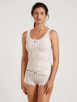 Calida Toujours Print Tank-Top Star White Print -Unterwäsche Verkäufe Calida Toujours Print Tank Top weiss 12238 713 2