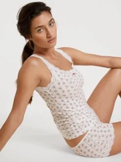 Calida Toujours Print Tank-Top Star White Print -Unterwäsche Verkäufe Calida Toujours Print Tank Top weiss 12238 713 5