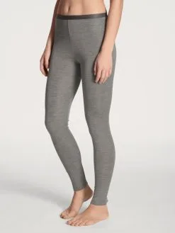 Calida True Confidence Leggings Aus Wolle-Seide Platin Melé_