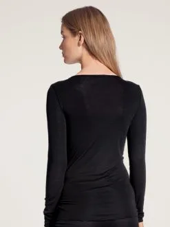 Calida True Confidence Langarm-Shirt Aus Wolle-Seide WS Schwarz -Unterwäsche Verkäufe Calida True Confidence Langarm Shirt aus Wolle Seide schwarz 15435 996 1