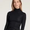 Calida True Confidence Langarm-Shirt Mit Rollkragen Aus Wolle-Seide WS Schwarz -Unterwäsche Verkäufe Calida True Confidence Shirt langarm Rollkragen schwarz 15335 996