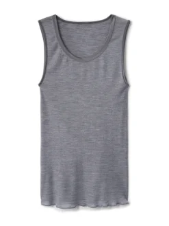 Calida True Confidence Tank-Top Aus Wolle-Seide Platin Melé_ -Unterwäsche Verkäufe Calida True Confidence Tank Top aus Wolle Seide grau 12435 857
