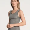 Calida True Confidence Tank-Top Aus Wolle-Seide Platin Melé_ -Unterwäsche Verkäufe Calida True Confidence Tank Top grau meliert 12435 857