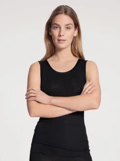 Calida True Confidence Tank-Top Aus Wolle-Seide WS Schwarz