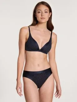 Calida Cate Print Triangel-Soft-BH Mit Schale Dark Lapis Blue -Unterwäsche Verkäufe Calida Cate Print BH mit Schale blau 03198 339 3