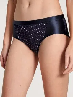 Calida Cate Print Panty, Low Cut Dark Lapis Blue