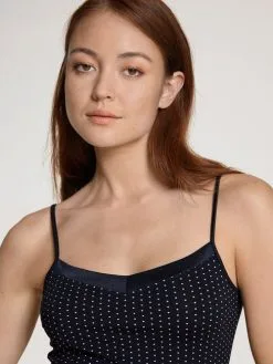 Calida Cate Print Spaghetti-Top Dark Lapis Blue -Unterwäsche Verkäufe Calida Cate Print Spaghetti Top blau 10298 339 3