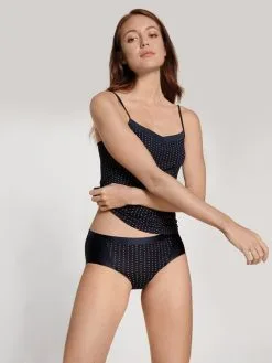 Calida Cate Print Spaghetti-Top Dark Lapis Blue -Unterwäsche Verkäufe Calida Cate Print Spaghetti Top blau 10298 339 4