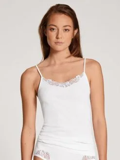 Calida Cotton Desire Spaghetti-Top Weiss