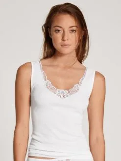 Calida Cotton Desire Top Ohne Arm Weiss