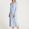 Calida Elegant Dreams Langarm-Nachthemd, Länge 120 Cm Harmony Blue
