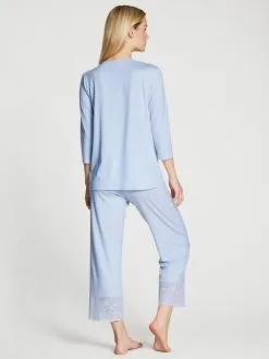 Calida Elegant Dreams 7/8-Pyjama Harmony Blue -Unterwäsche Verkäufe Calida Elegant Dreams Pyjama 7 8 blau 41658 470 1