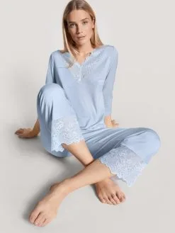 Calida Elegant Dreams 7/8-Pyjama Harmony Blue -Unterwäsche Verkäufe Calida Elegant Dreams Pyjama 7 8 blau 41658 470 2