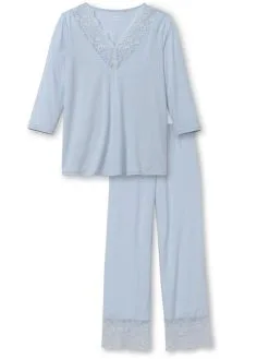 Calida Elegant Dreams 7/8-Pyjama Harmony Blue -Unterwäsche Verkäufe Calida Elegant Dreams Pyjama 7 8 blau 41658 470 3