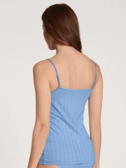 Calida Etude Toujours Spaghetti-Top Allure Blue -Unterwäsche Verkäufe Calida Etude Toujours Spaghetti Top blau 10092 404 1