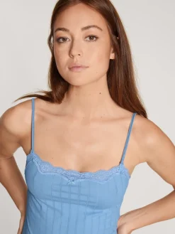Calida Etude Toujours Spaghetti-Top Allure Blue -Unterwäsche Verkäufe Calida Etude Toujours Spaghetti Top blau 10092 404 3