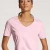 Calida Favourites Cottage Kurzarm-Shirt, V-Neck Cold Rose -Unterwäsche Verkäufe Calida Favourites Cottage Kurzarm Shirt V Neck rosa 14051 242