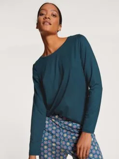 Calida Favourites Universe Langarm-Shirt Deep Dive Petrol -Unterwäsche Verkäufe Calida Favourites Seduction Top langarm gruen 15696 497 1