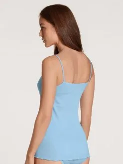 Calida Light Spaghetti-Top Cerulean Blue -Unterwäsche Verkäufe Calida Light Spaghetti Top blau 13102 383 1