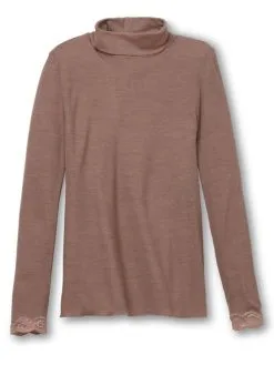 Calida Richesse Lace Langarm-Shirt Truffle Brown -Unterwäsche Verkäufe Calida Richesse Lace Top langarm braun 15991 078 5