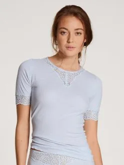 Calida Silky Wool Glam Kurzarm-Shirt Arctic Ice